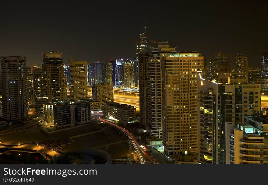 Dubai city in the night time. Dubai city in the night time