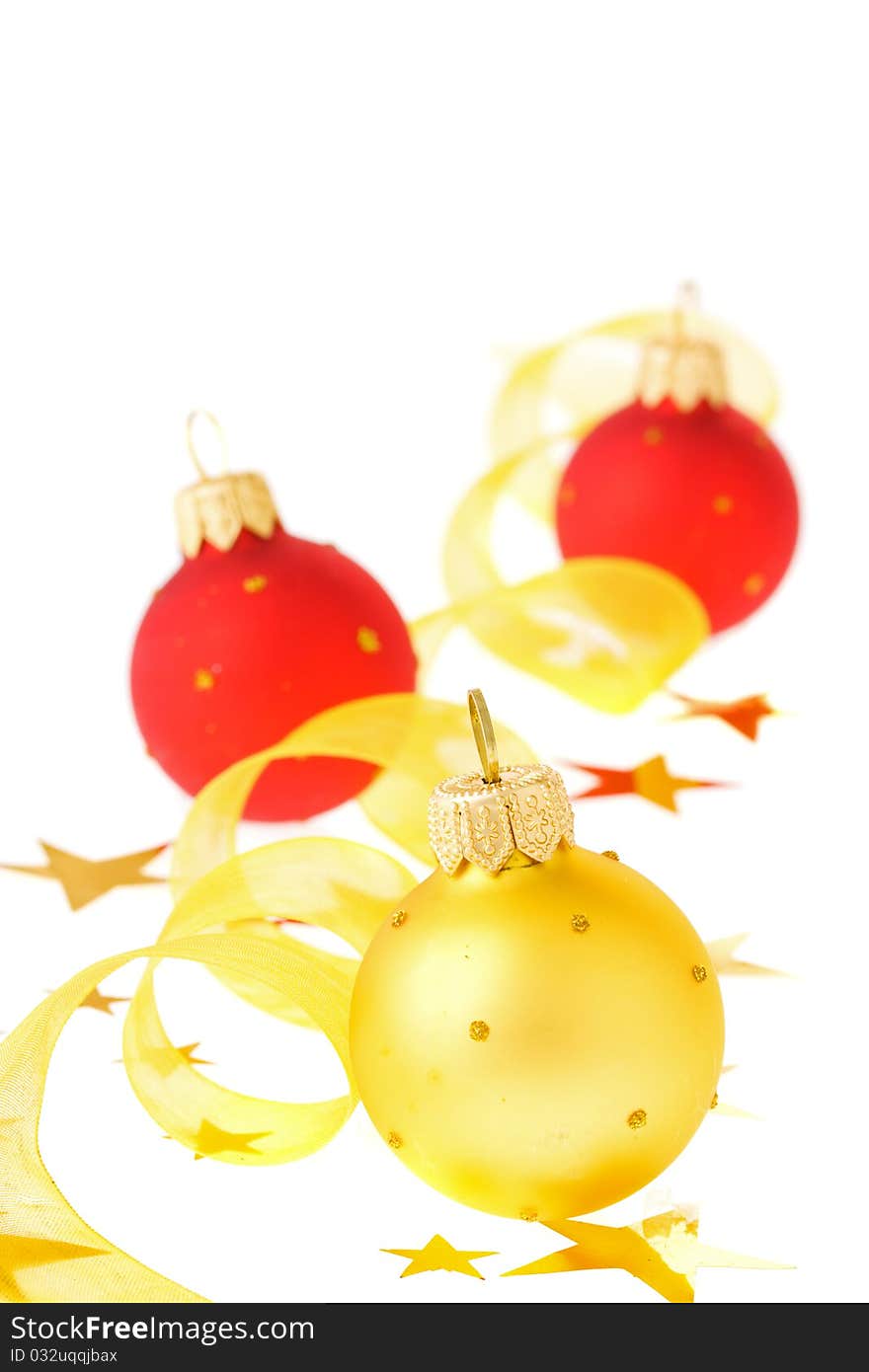 Christmas decorations isolated on white background