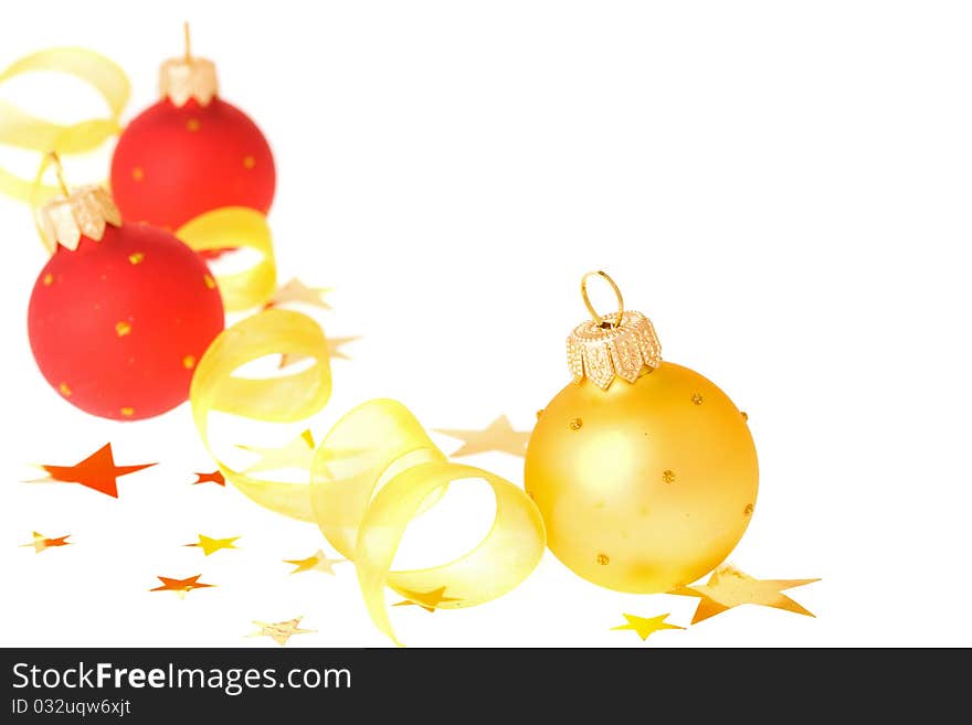 Christmas decorations isolated on white background