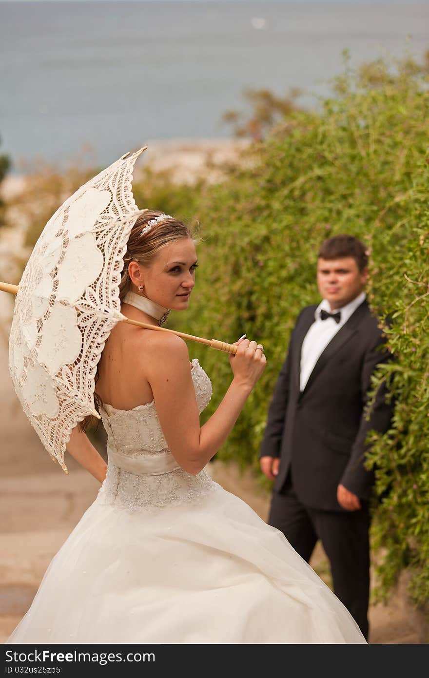 The bride and groom