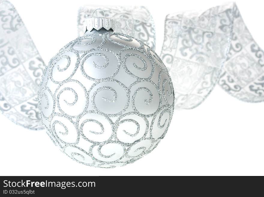 Christmas decorations isolated on the white background