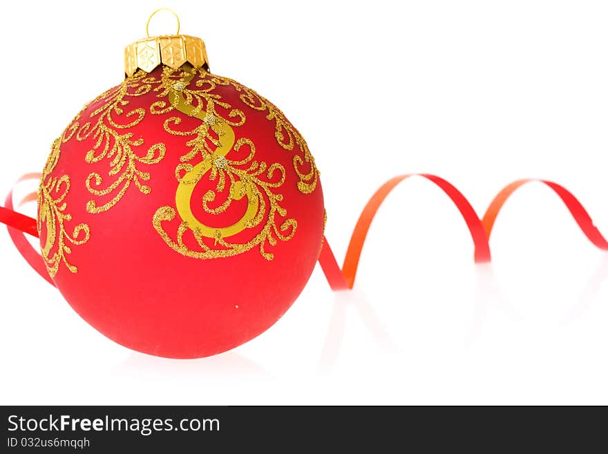 Christmas decorations isolated on white background