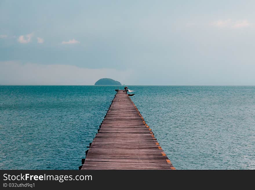 Fisherman on Ocean Pier