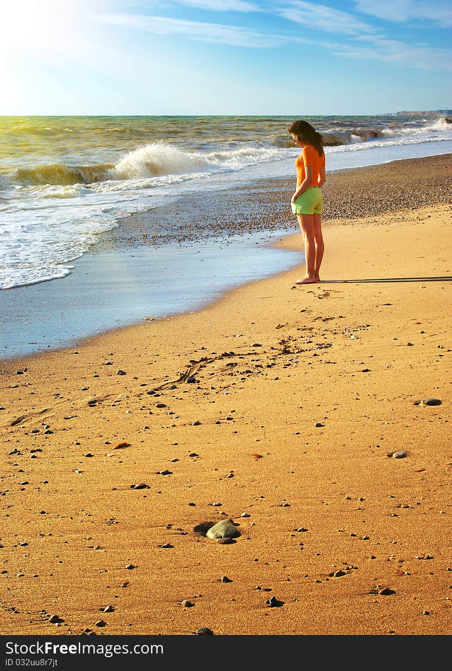 Girl on the beach.