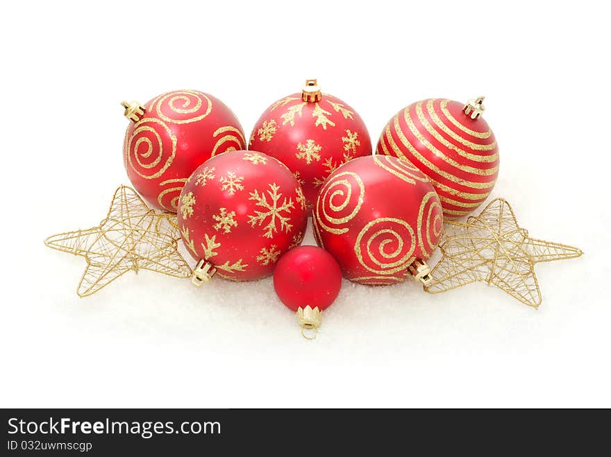 Christmas decoration over white background