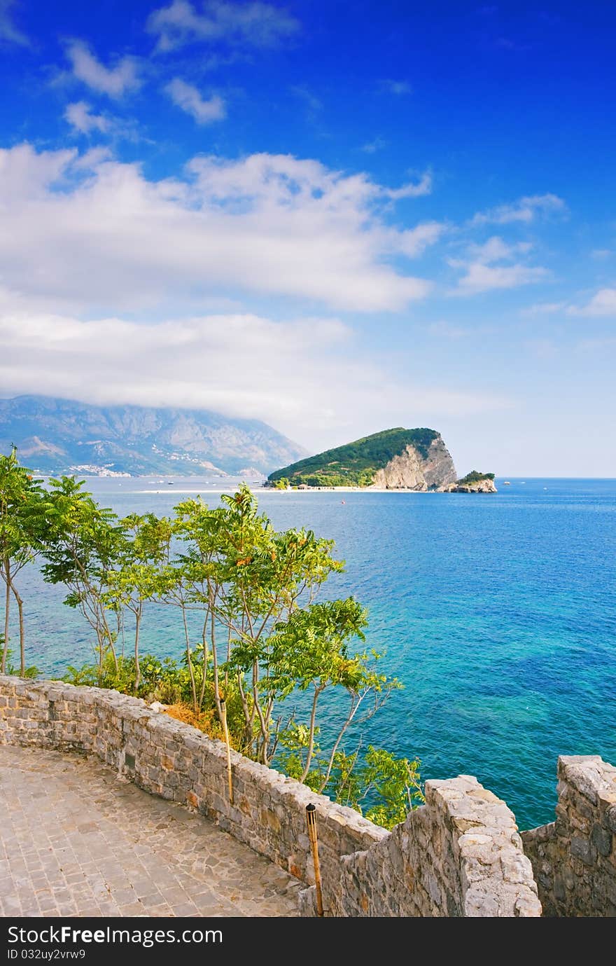 View of the bay in Montenegro. View of the bay in Montenegro