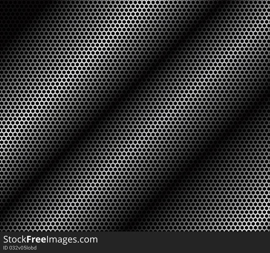 Speaker grille. Metal pattern on black background