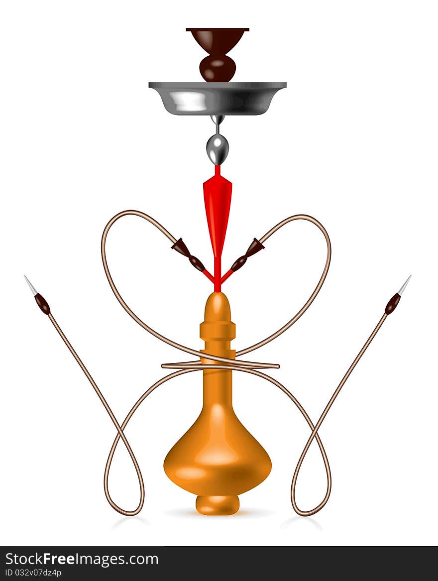 Hookah with a pipe in the form of heart