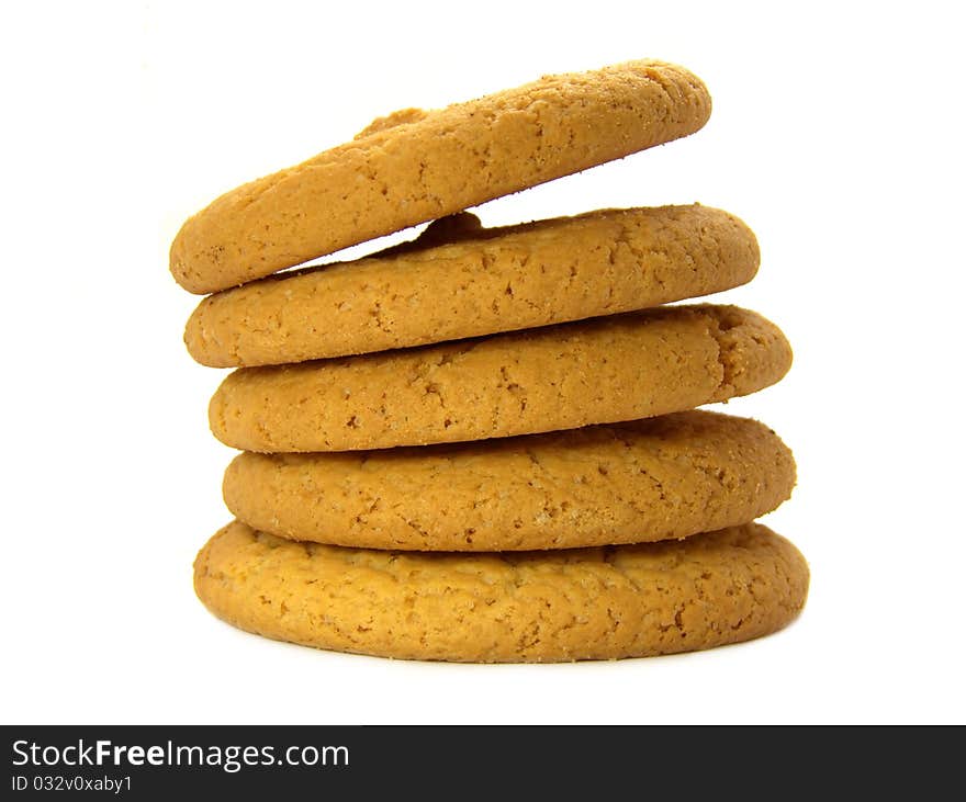 Delicious cookies isolated on a white background