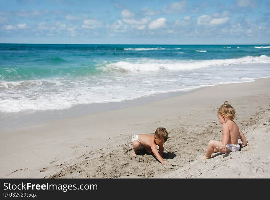 Children playing on beach