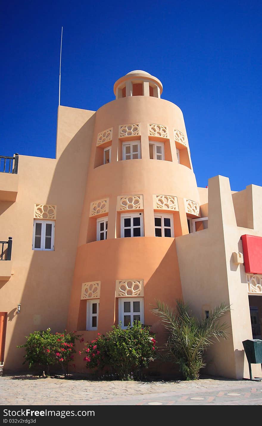 Beautiful view to El Gouna architecture. Egypt