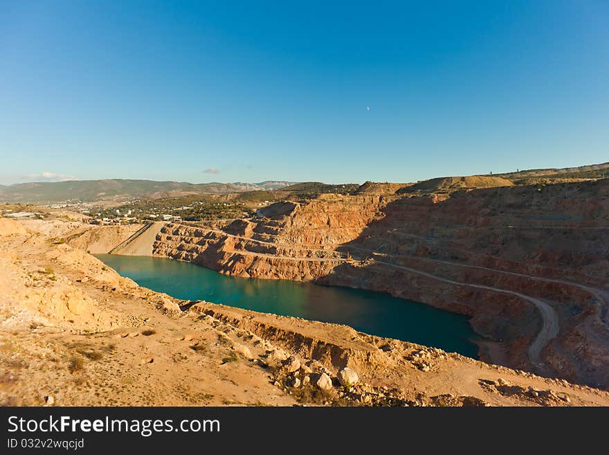 Beautiful and deep flooded quarry.