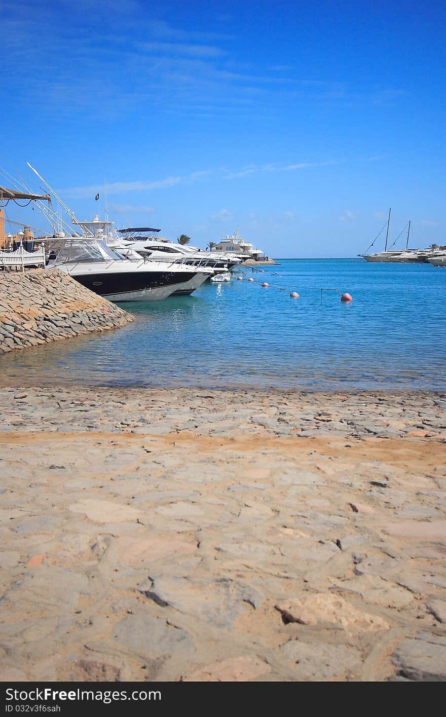 Luxury yachts at El Gouna, Egypt, on the Red Sea