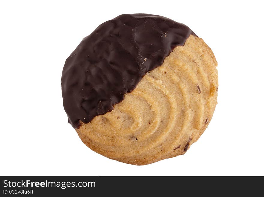 Biscuit dough with chocolate on a white background. Biscuit dough with chocolate on a white background.