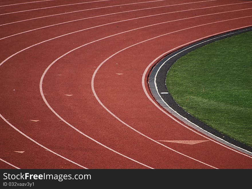 Treadmill for athletic events at the stadium.