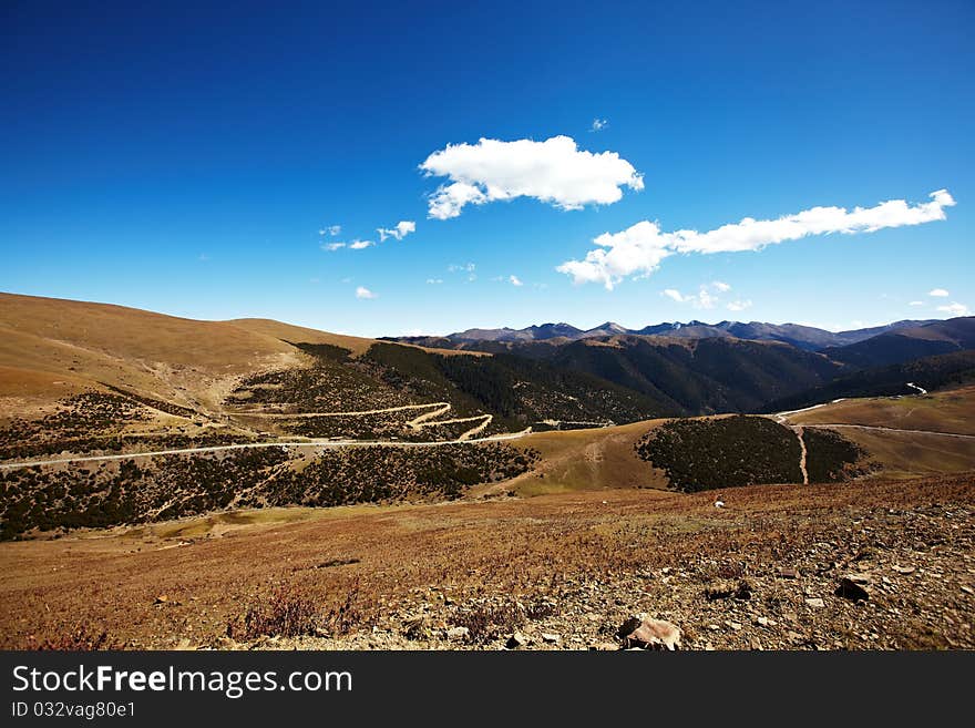 Road in  mountains in chuanxi plateau，china