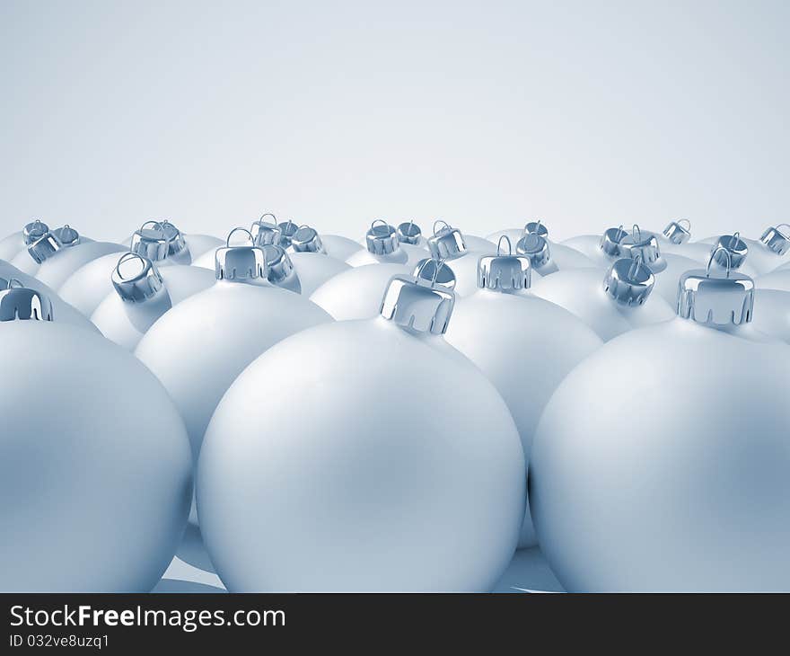 Lot of Christmas ornaments - 3d render illustration