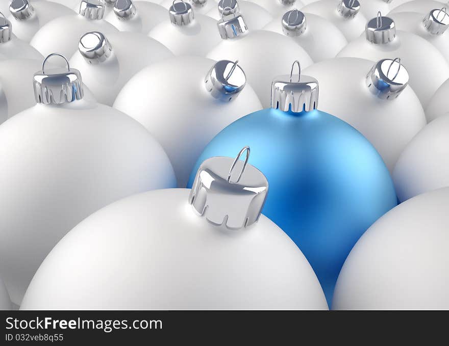 Lot of Christmas ornaments - 3d render illustration