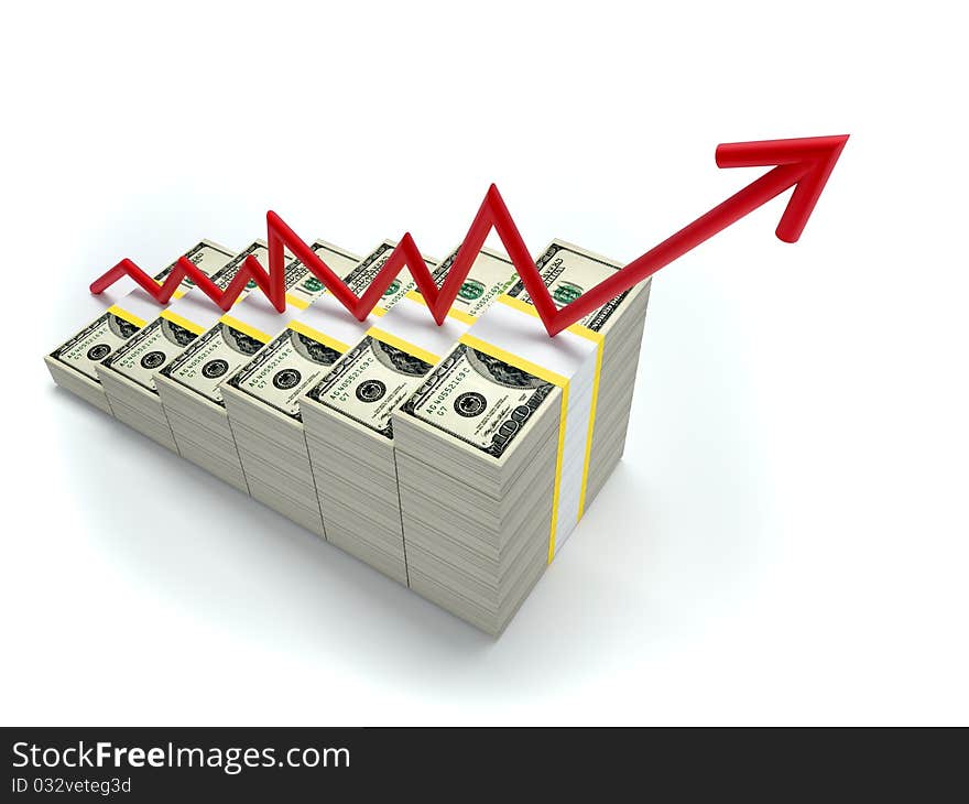 Financial diagram - this is a 3d render illustration