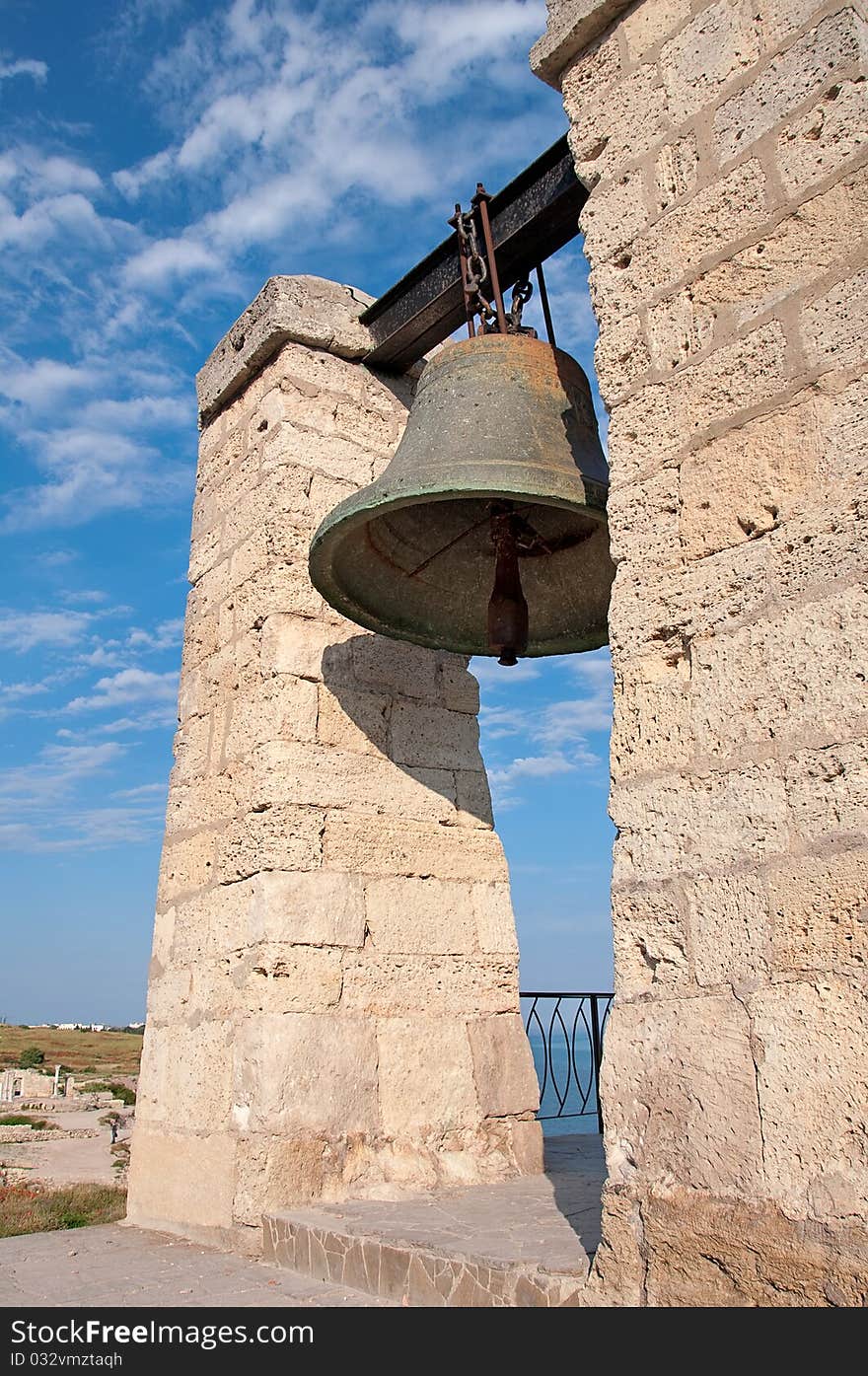 The ancient orthodox bell, ancient architecture, Chersonese, Crimea