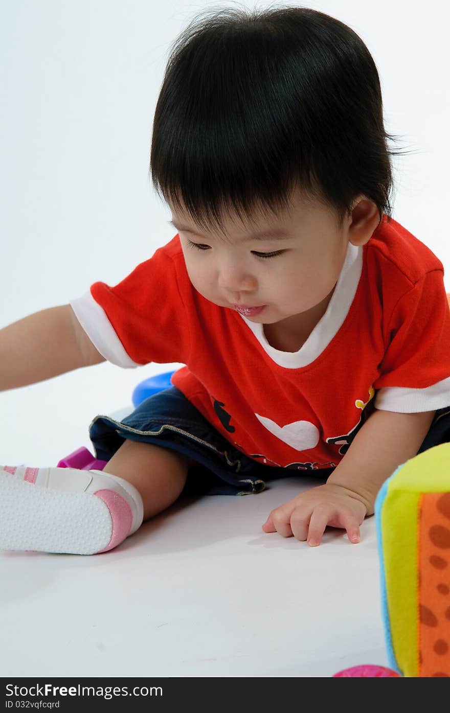 Kid playing toy during shooting