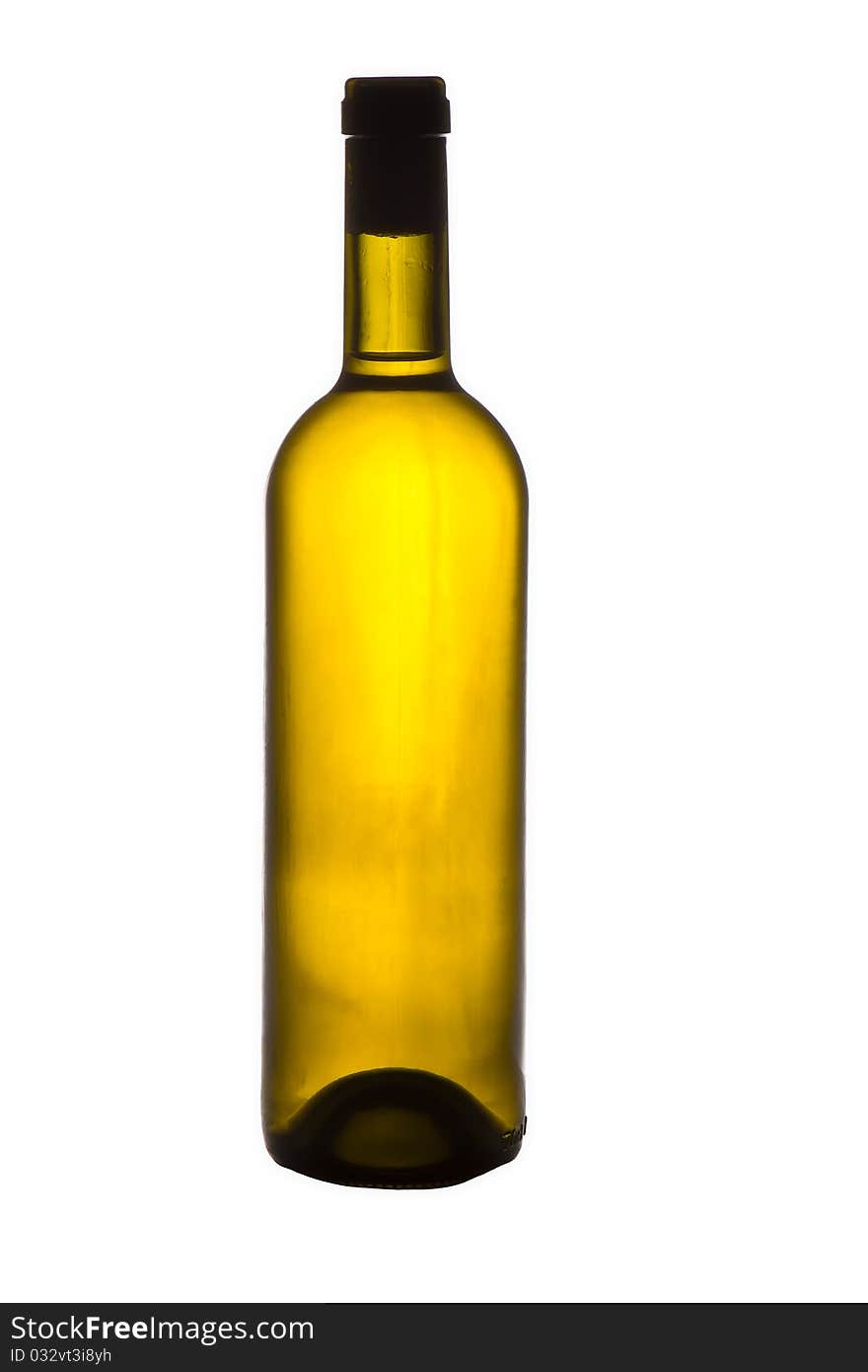 Bottle with white dry wine. Bottle with white dry wine