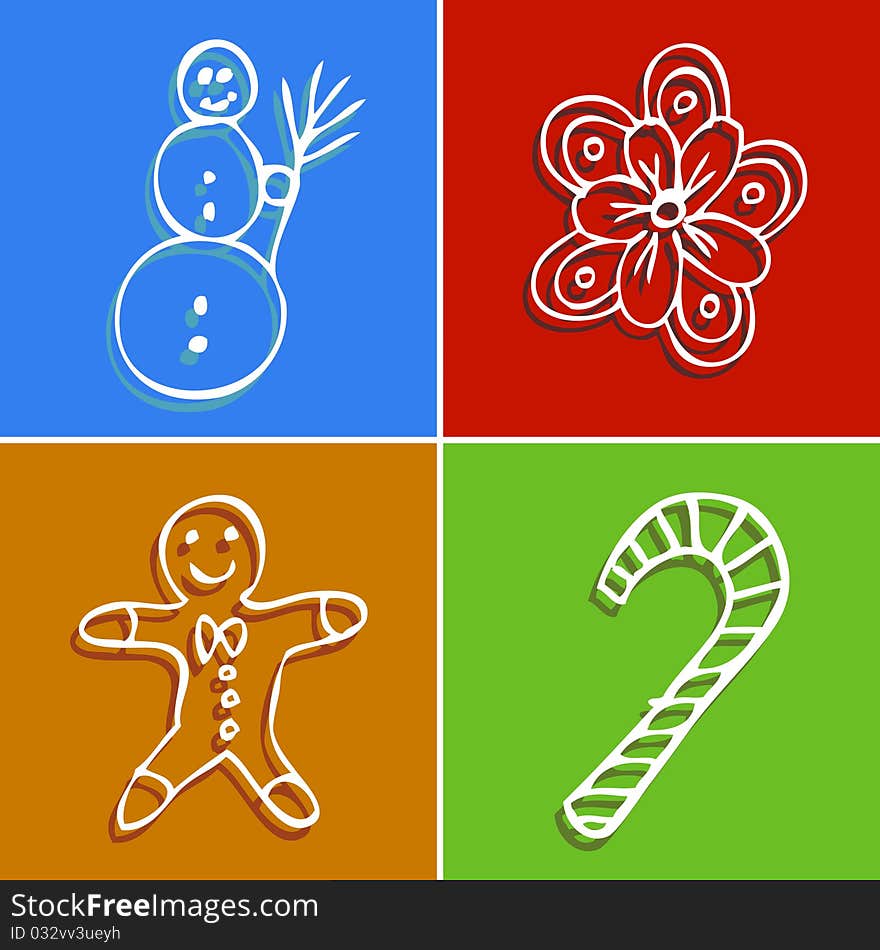 vector set of christmas decorative design