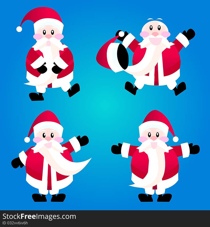 Santa claus cartoon characters vector