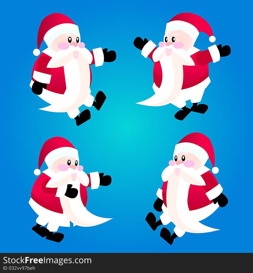 Santa claus cartoon characters vector