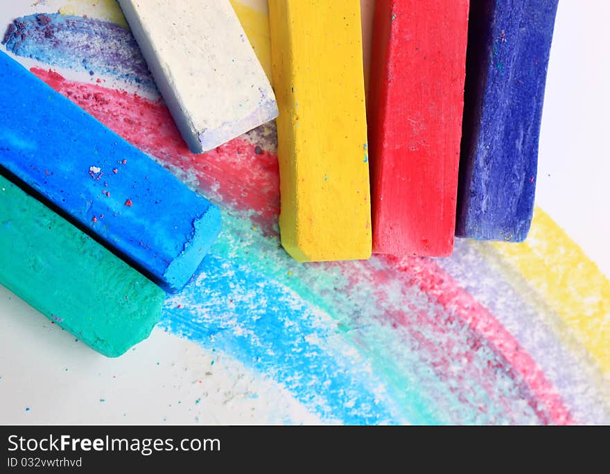 Crayons on a white background. Crayons on a white background