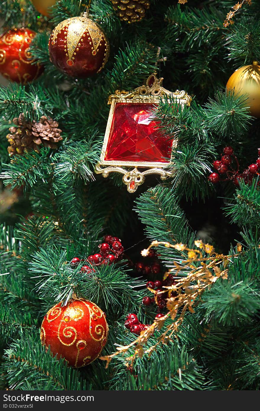 Fragment of the Christmas tree decoration