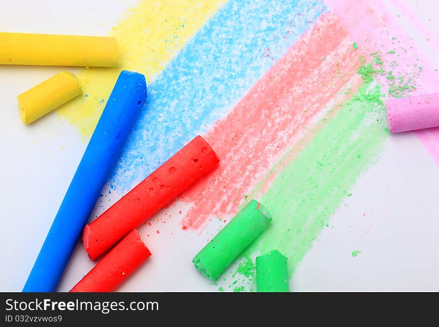 Bright colored crayon