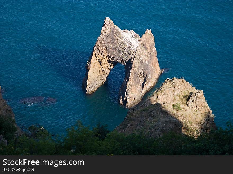 Golden gate rock in Kara-Dag mountains