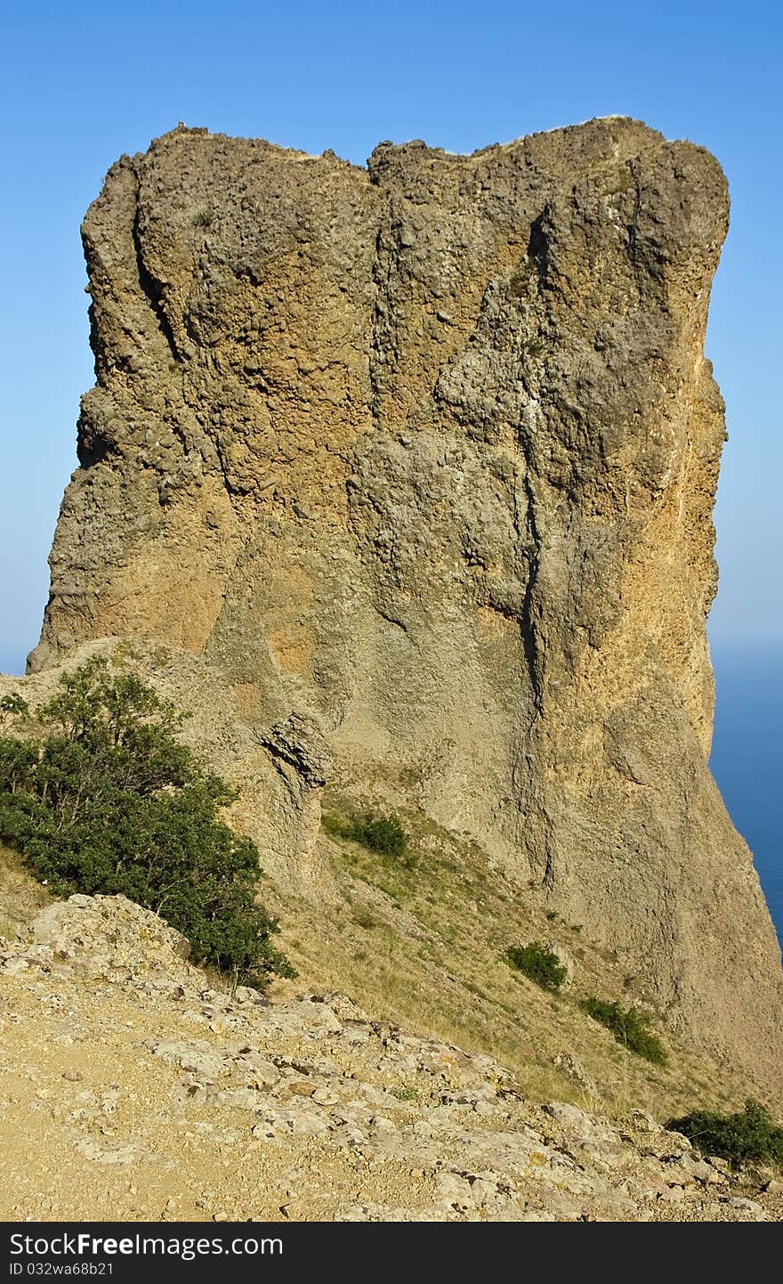 Cliff in Kara-Dag mountains