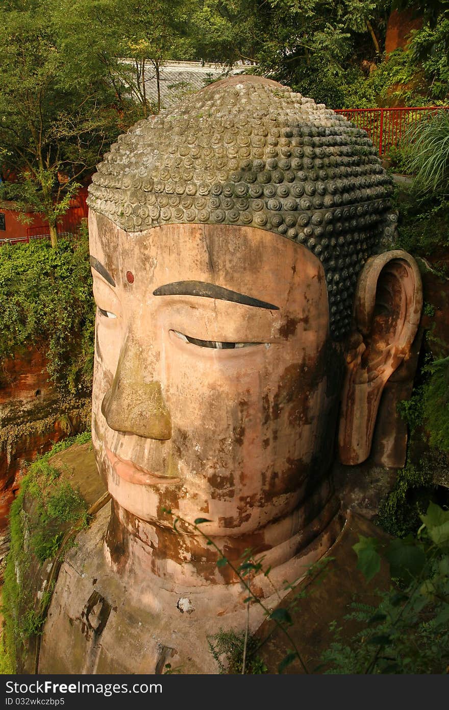 The Head of the Grand Buddha at Le Shan, China