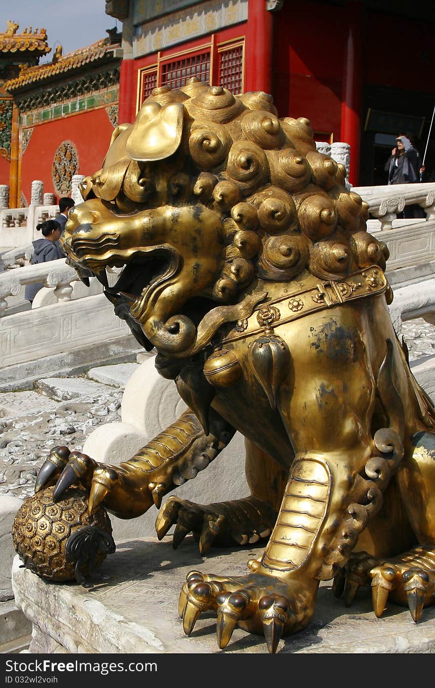 Golden Lion at the Forbidden City in Beijing