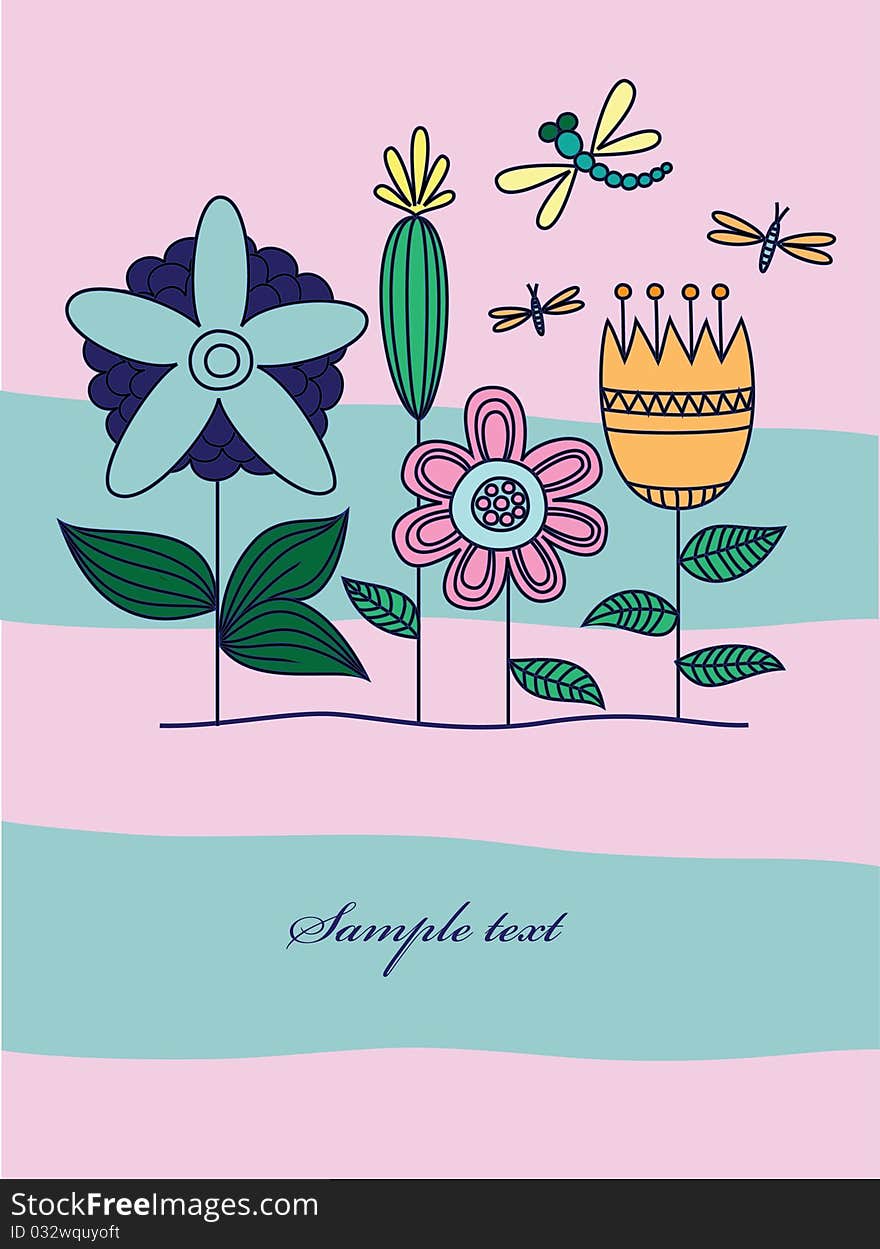 Vintage floral background. cute card