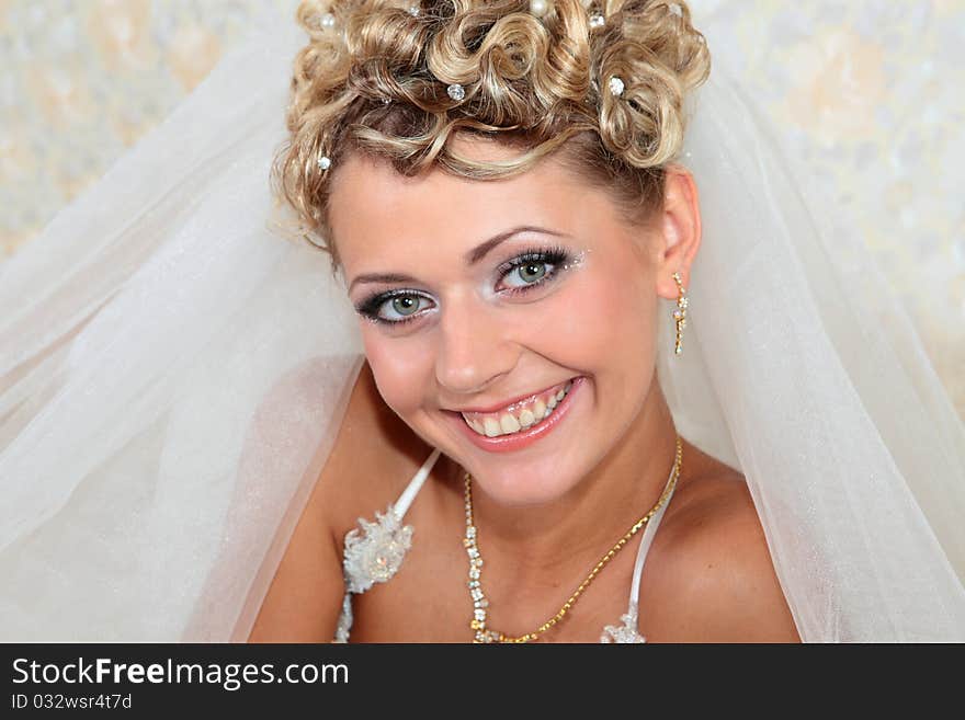 Portrait of a happy bride