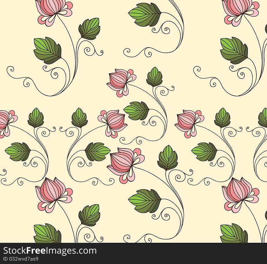 Background with decorative fantasy flowers. Background with decorative fantasy flowers