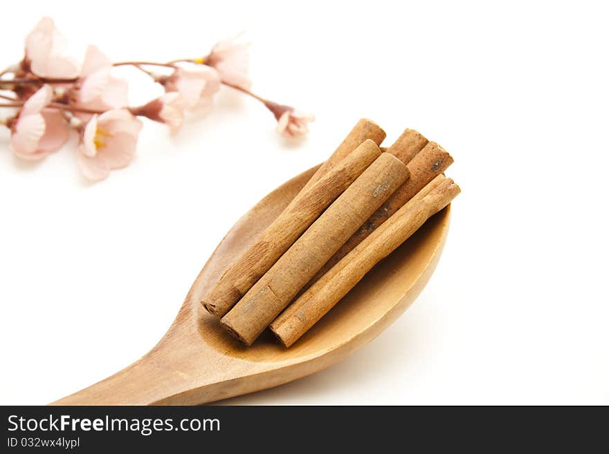 Cinnamon onto spoons