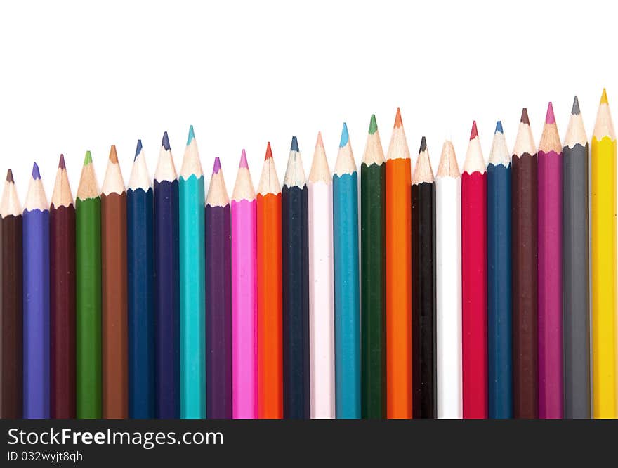 Colored pencils, isolated on the white background. Colored pencils, isolated on the white background.