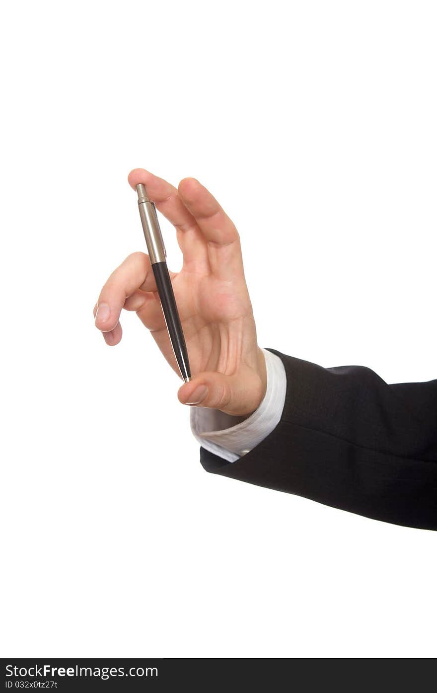 Well Shaped Businessman Hand With A Ballpoint