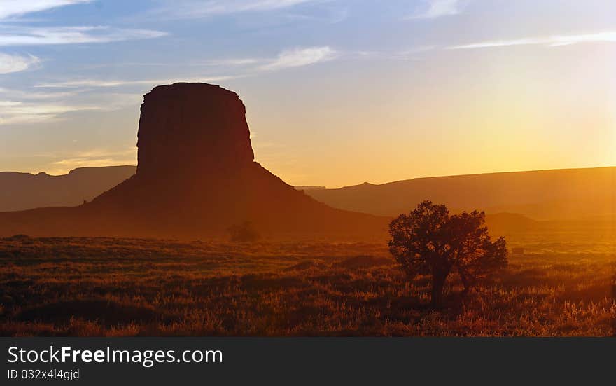 Beautiful sunset in Monument Valley, Utah