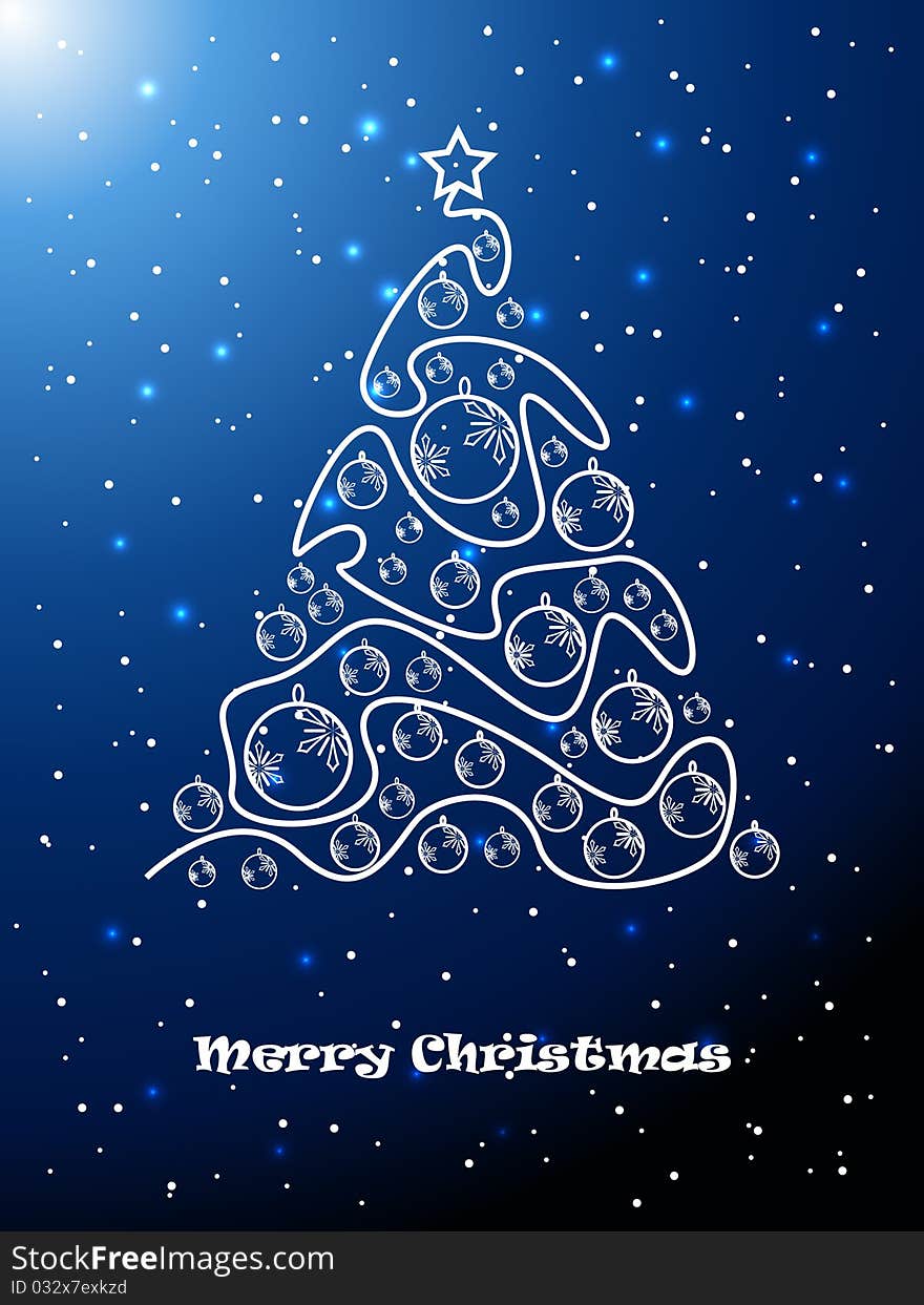 Fantasy Christmas tree background with place for your text