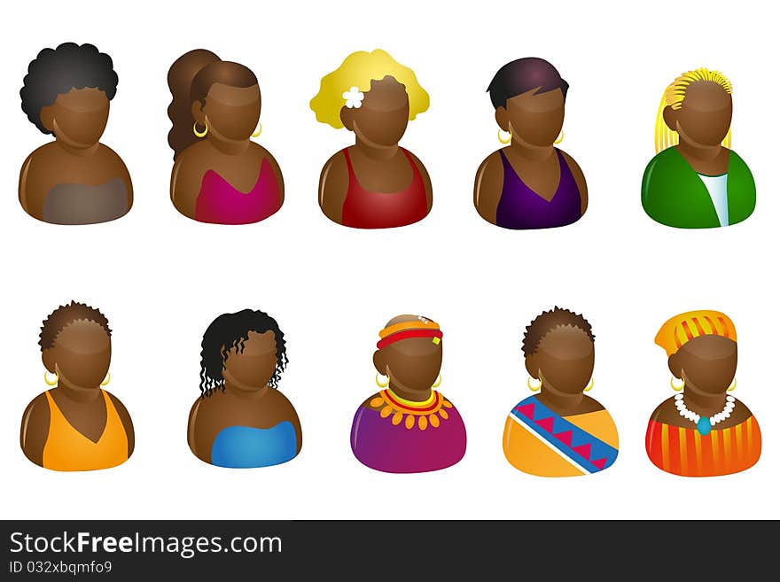 African icons that can be used for corporate designs, websites icons and others.