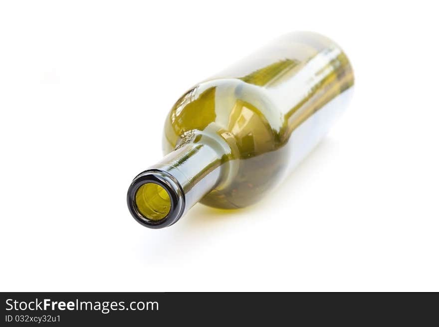 Wine bottle as white isolate background