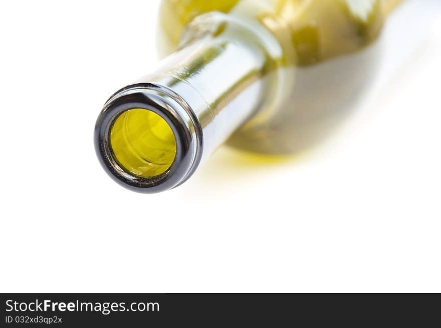 Close up wine bottle as white isolate background