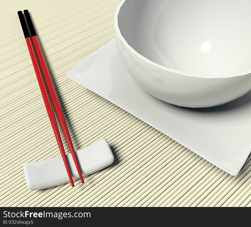 Dish and chopstick