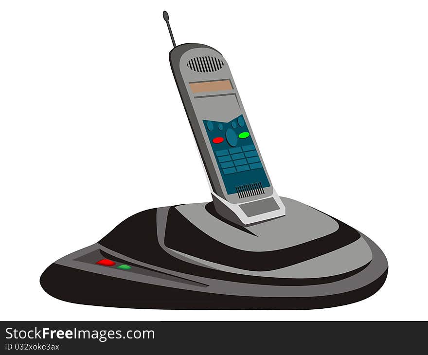 3d cordless phone.  illustration