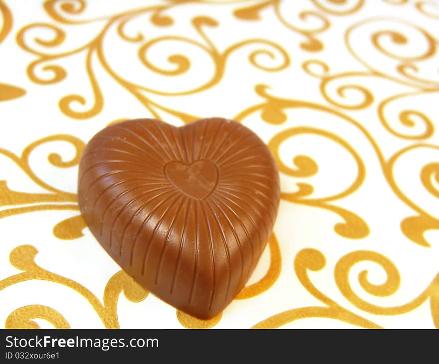 Mouthwatering chocolates in a heart-shaped